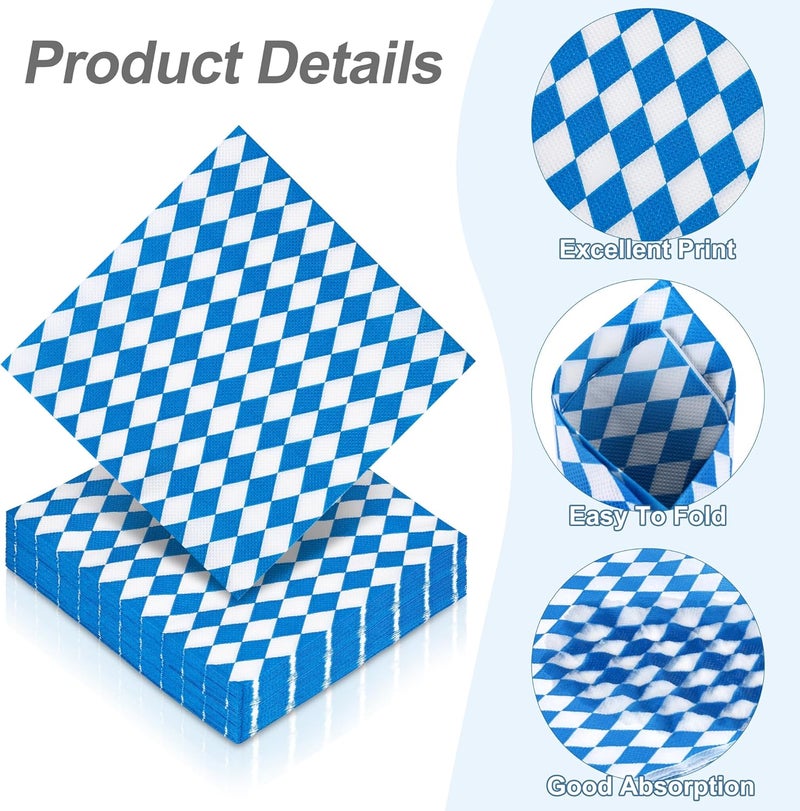 Aodaer 48 Pieces Oktoberfest Paper Napkins Disposable Oktoberfest Party Napkins Oktoberfest Cocktail Dinner Napkin Set 13" x 13" Unfolded Oktoberfest Tableware Napkins for Oktoberfest Party Supplies - Image 3