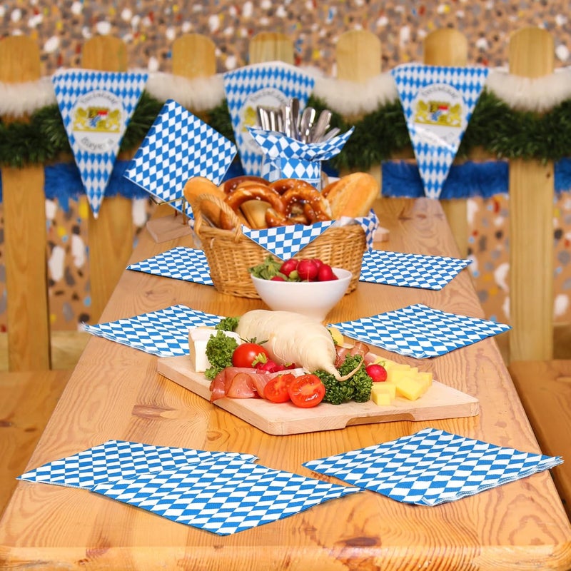 Aodaer 48 Pieces Oktoberfest Paper Napkins Disposable Oktoberfest Party Napkins Oktoberfest Cocktail Dinner Napkin Set 13" x 13" Unfolded Oktoberfest Tableware Napkins for Oktoberfest Party Supplies - Image 4