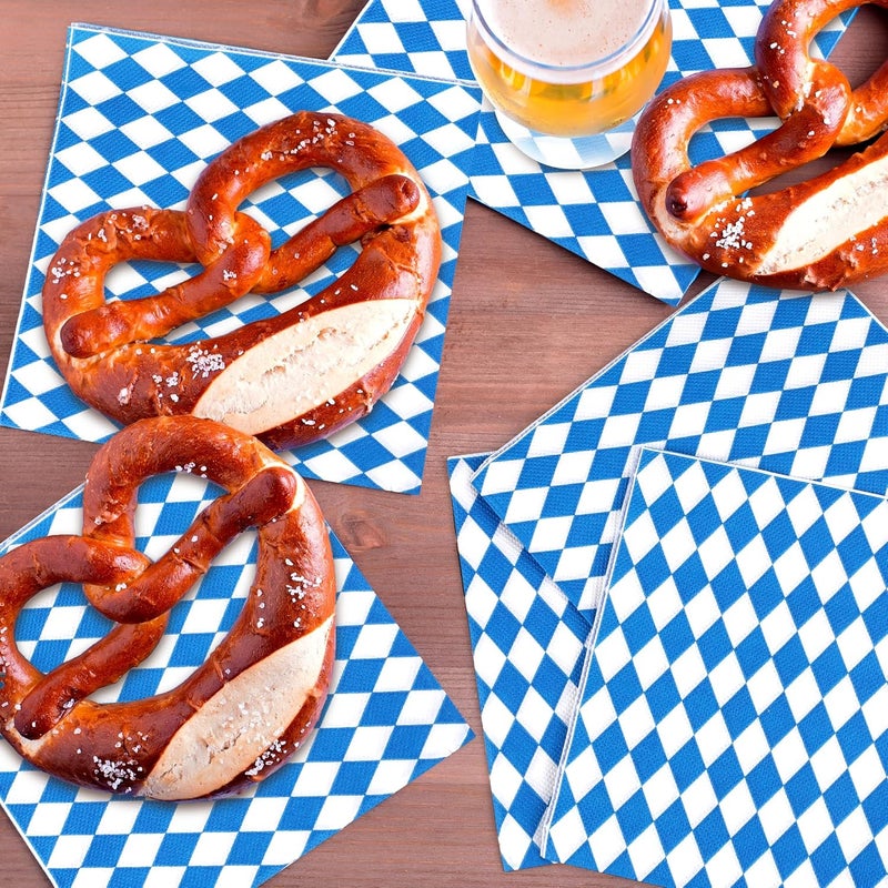 Aodaer 48 Pieces Oktoberfest Paper Napkins Disposable Oktoberfest Party Napkins Oktoberfest Cocktail Dinner Napkin Set 13" x 13" Unfolded Oktoberfest Tableware Napkins for Oktoberfest Party Supplies - Image 5