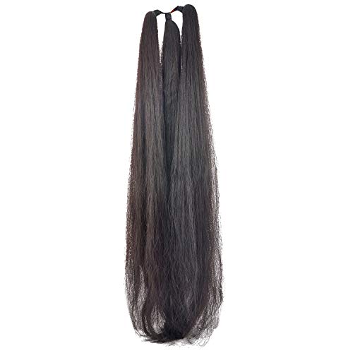 VAMA Fashion Natural Soft Synthetic Nylon Ponytail Extension Straight Wrap Around Thick False Hair Extension, Parandi Artificial Choti Hair For Jada Kuchulu Gantalu Set For Women (Black 26 Inches) - Image 1