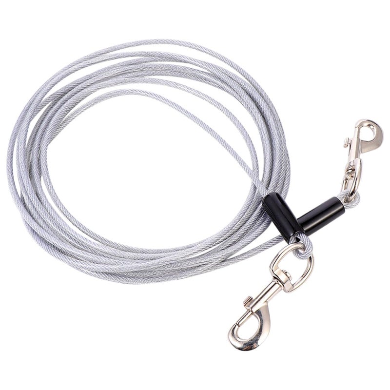 Double Head Dog Training Leash 5mm Steel Wire Rope 3 Meter Extended Outdoor Pet Lead for Medium Large Dogs - Image 2