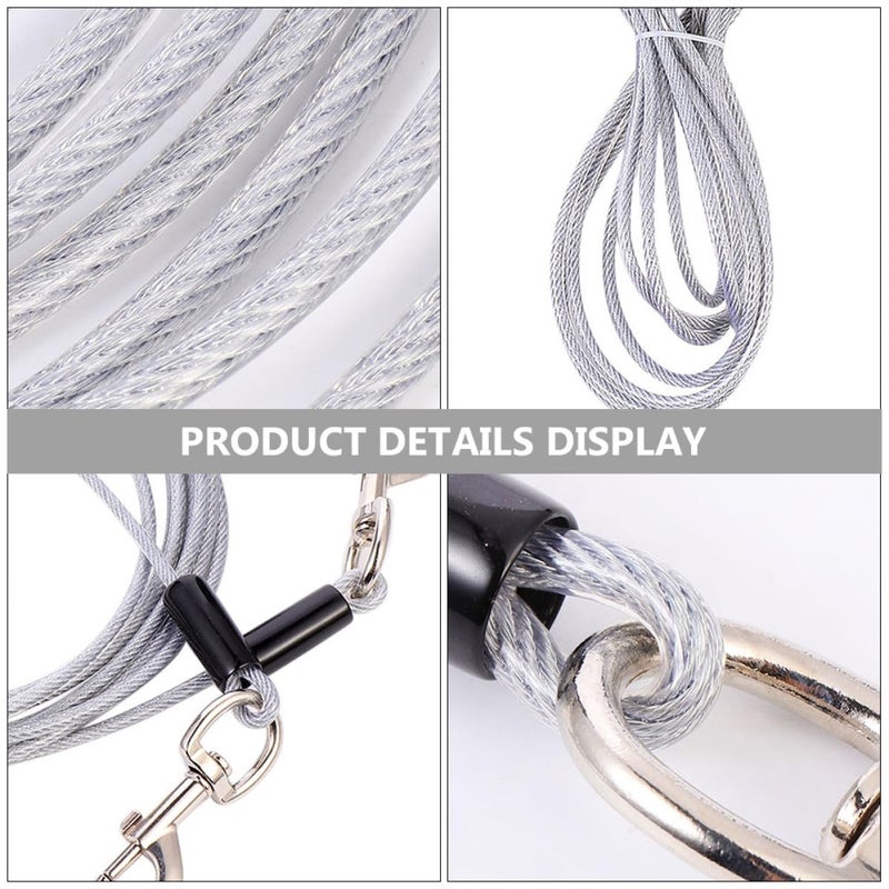 Double Head Dog Training Leash 5mm Steel Wire Rope 3 Meter Extended Outdoor Pet Lead for Medium Large Dogs - Image 4