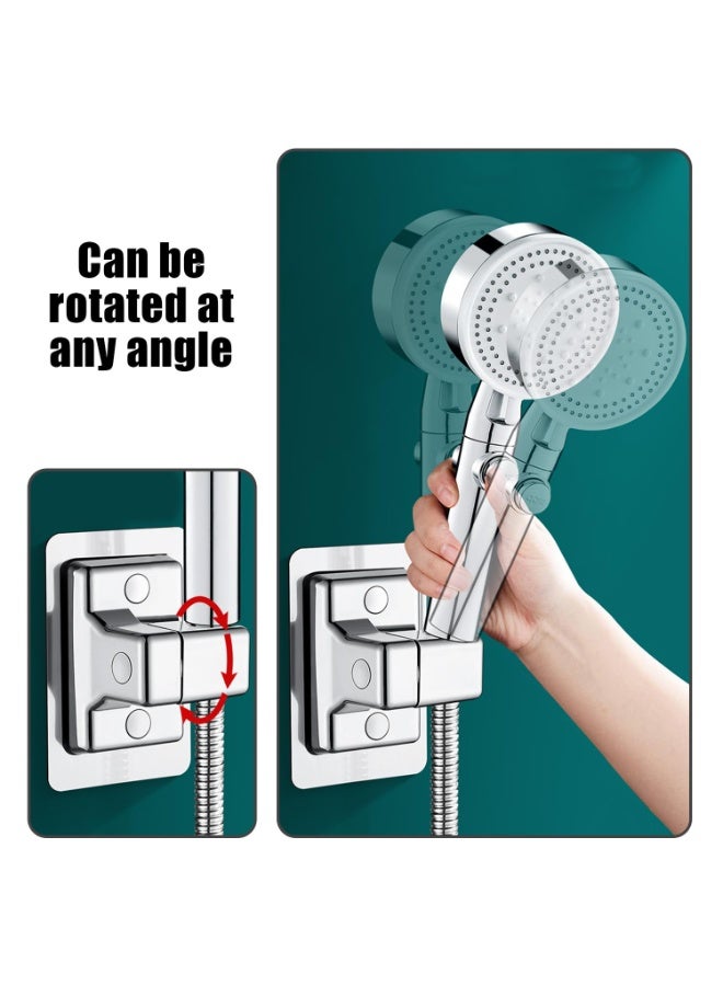 Bukela Pcs Shower Head Holders,Adjustable Strong Paste Shower Holder Bracket,360° Universal Wall Mount Shower Head Holder Replacement Removable Suction Cup Shower Holder for Bathroom (Sliver) - Image 3