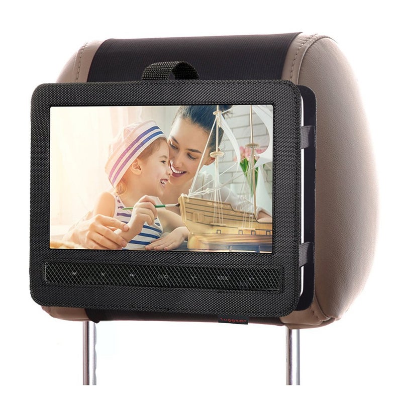 Zuggear Car Headrest Mount Holder Strap Case for Swivel and Flip Style Portable DVD Player - 10 Inch to 10.5 Inch Screen - Image 1