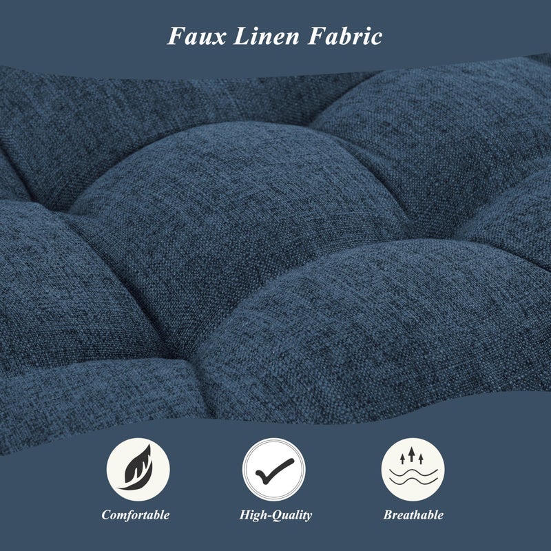 FlyGulls Bench Cushion for Indoor Furniture 48x19 inch Rectangle Bench Seat Cushion for Bay Window Entryway Bench Thick Textured Chair Cushion with Non-Slip Backing 1 Pack, Navy - Image 3