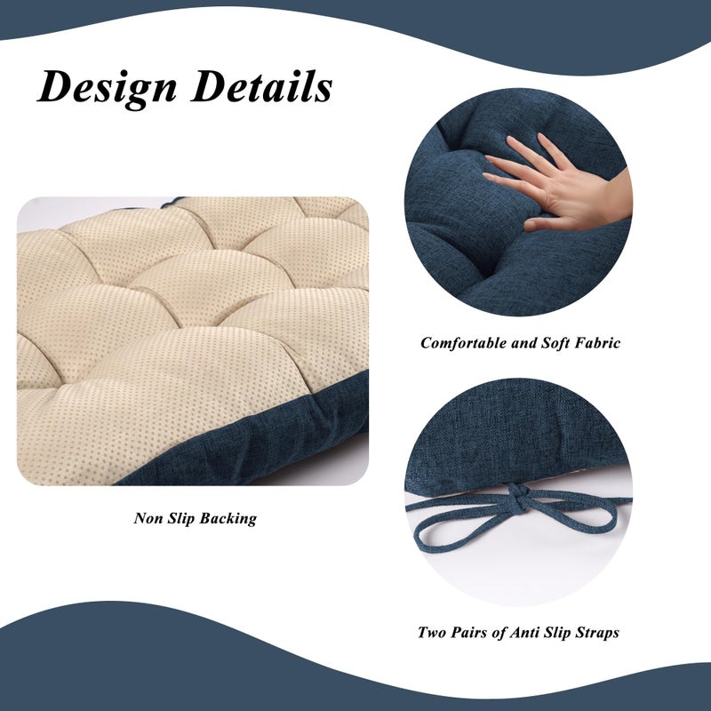 FlyGulls Bench Cushion for Indoor Furniture 48x19 inch Rectangle Bench Seat Cushion for Bay Window Entryway Bench Thick Textured Chair Cushion with Non-Slip Backing 1 Pack, Navy - Image 4