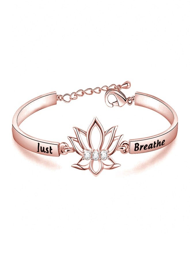 WUSUANED Breathe Lotus Flower Bracelet Yoga Spiritual Symbol Jewelry Gift For Women - Image 1
