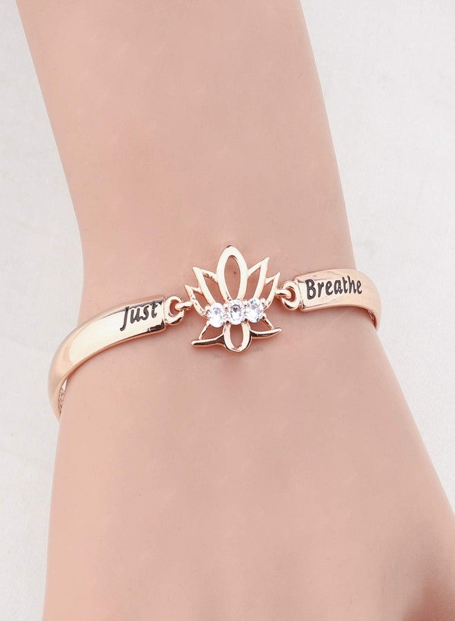WUSUANED Breathe Lotus Flower Bracelet Yoga Spiritual Symbol Jewelry Gift For Women - Image 5