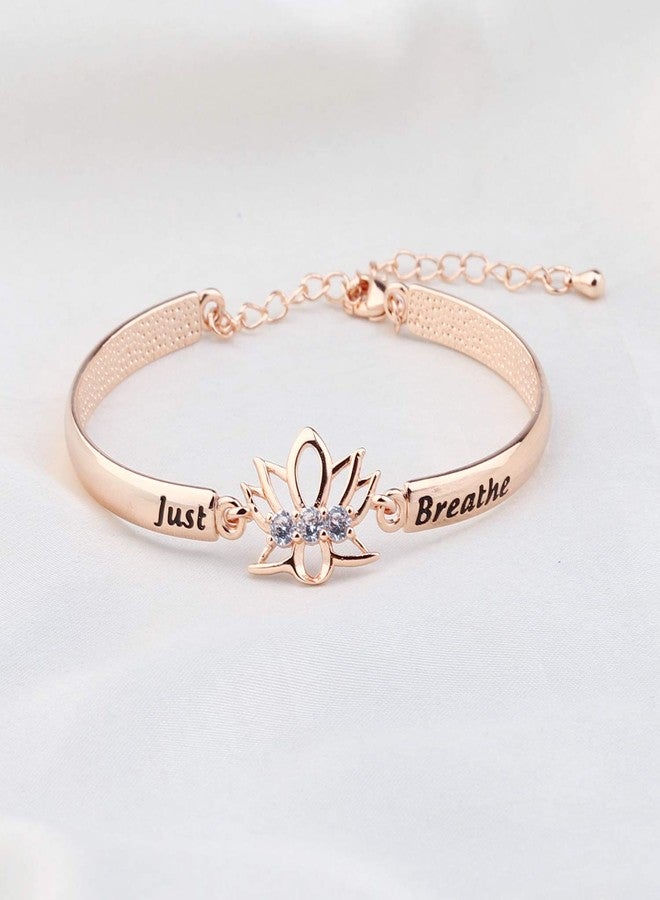 WUSUANED Breathe Lotus Flower Bracelet Yoga Spiritual Symbol Jewelry Gift For Women - Image 2