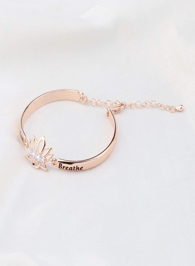 WUSUANED Breathe Lotus Flower Bracelet Yoga Spiritual Symbol Jewelry Gift For Women - Image 3