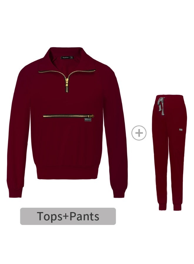 NIBEMINENT Spring Autumn Scrubs Uniform  Long Sleeved Medical Hospital Sets Scrubs Woman Suit Veterinary Nurse Uniforms - Image 1