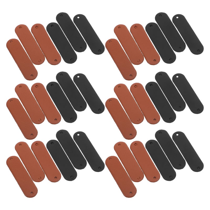 100pcs PU Leather Blank Labels for Sewing, Handcrafted Sewing Tags for Hats, Garment Embellishment, Denim, Wallets, Handbags, Knit Beanies, DIY Craft - Image 4