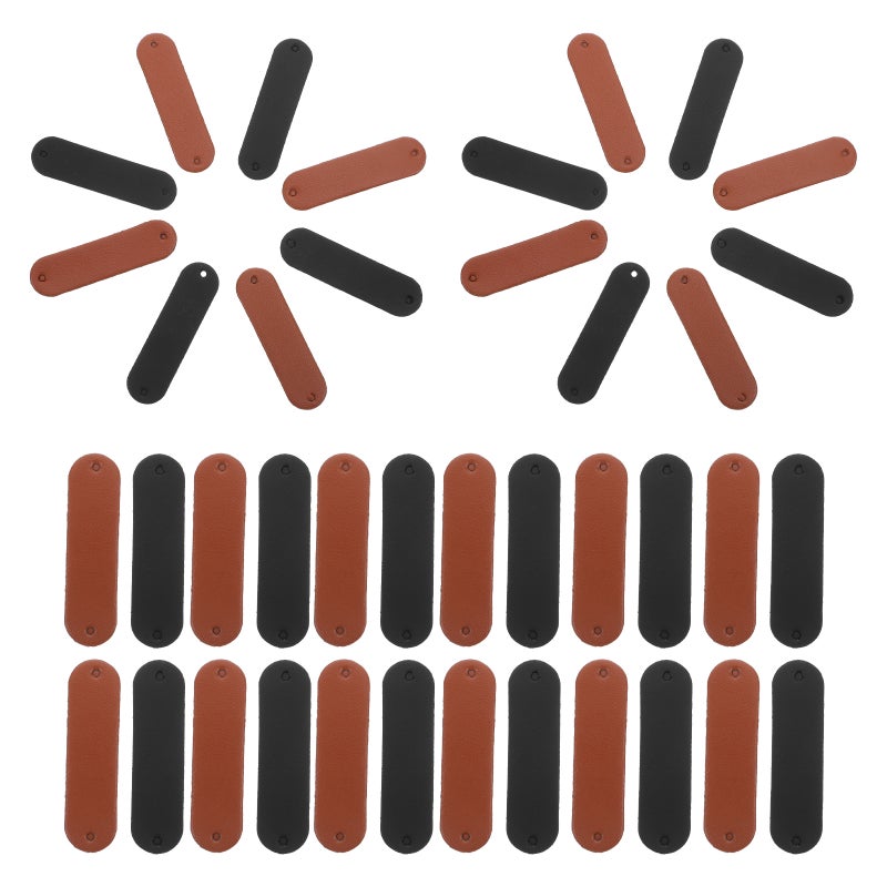 100pcs PU Leather Blank Labels for Sewing, Handcrafted Sewing Tags for Hats, Garment Embellishment, Denim, Wallets, Handbags, Knit Beanies, DIY Craft - Image 3