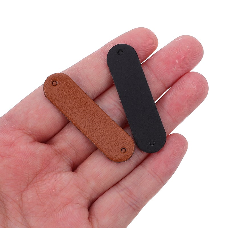 100pcs PU Leather Blank Labels for Sewing, Handcrafted Sewing Tags for Hats, Garment Embellishment, Denim, Wallets, Handbags, Knit Beanies, DIY Craft - Image 2
