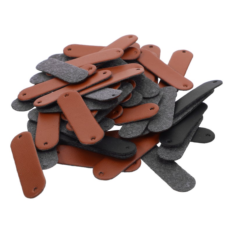 100pcs PU Leather Blank Labels for Sewing, Handcrafted Sewing Tags for Hats, Garment Embellishment, Denim, Wallets, Handbags, Knit Beanies, DIY Craft - Image 5
