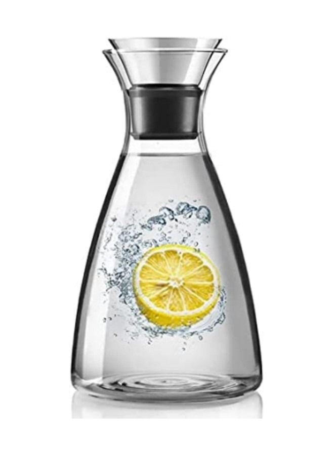 GGEROU Glass Drip-free Carafe with Stainless Steel Flip-top Lid, Hot and Cold Glass Water Pitcher, Tea/Coffee Maker & Cafe, Iced Tea, Beverage Pitcher As Well As for Decanting and Serving Wine 1.6L - Image 1