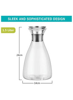 Glass Drip-free Carafe with Stainless Steel Flip-top Lid, Hot and Cold Glass Water Pitcher, Tea/Coffee Maker & Cafe, Iced Tea, Beverage Pitcher As Well As for Decanting and Serving Wine 1.6L - pzsku/Z008B6D176599DC352784Z/45/_/1680335449/0417405d-787e-4aaa-a57d-701ff6b3084b