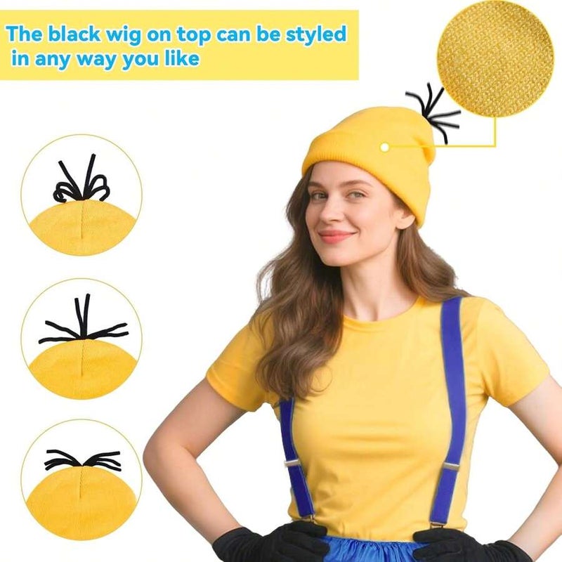 Shein NYE Costume 5-Piece Set for Adults – Soft Polyester Unisex Hat, Goggles, Gloves, Overalls – Cosplay Outfit for New Year Party – One Size - Image 2
