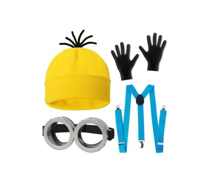 Shein NYE Costume 5-Piece Set for Adults – Soft Polyester Unisex Hat, Goggles, Gloves, Overalls – Cosplay Outfit for New Year Party – One Size - Image 1