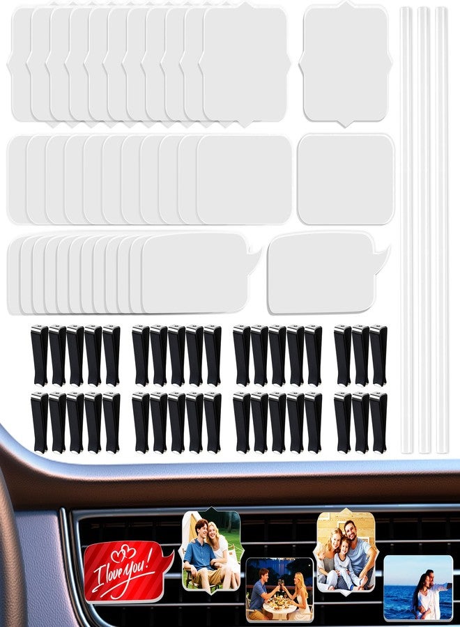 AOUXSEEM 36 Set Car Air Vent Clip Sublimation Blanks PVC Material,Air Freshner Diffuser Aromatherapy Essential Oil Pin Making Kit Supplies,DIY Custom Interior Decor Sublimate Photo/Words/Stylized - Image 1