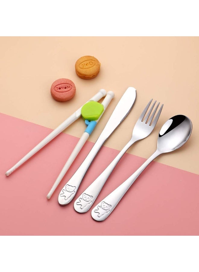 Poylim Kids Silverware, Stainless Steel Children Flatware Set, Toddler Utensils Set of 2, Silver - Image 2