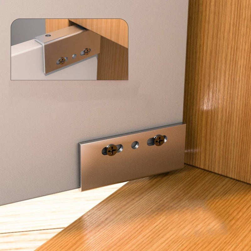 Silvery 8Pcs Iron Hinge Set For Wooden Doors Furniture With Screws - Image 1