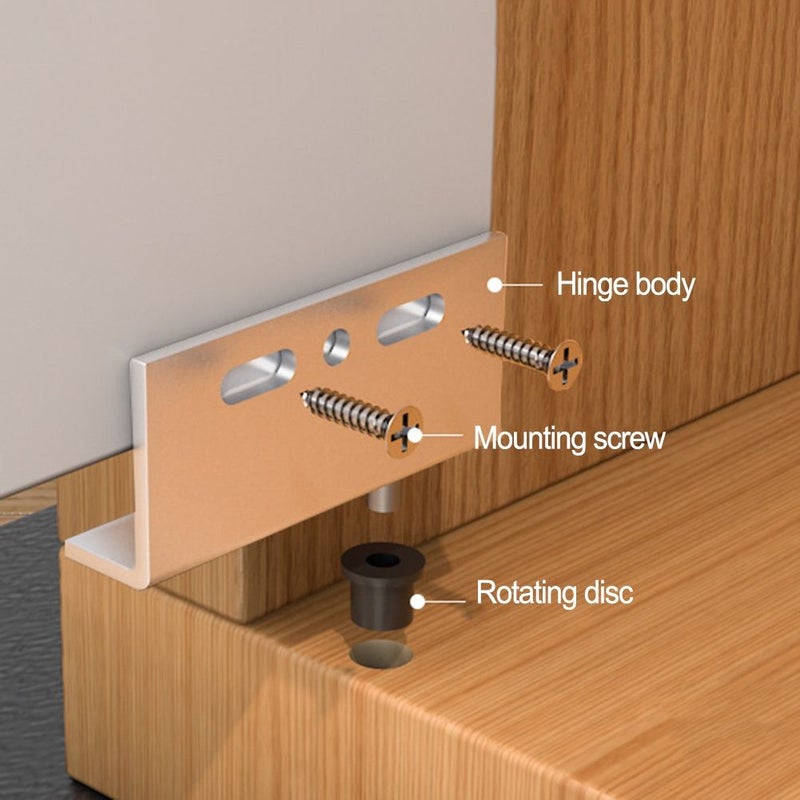 Silvery 8Pcs Iron Hinge Set For Wooden Doors Furniture With Screws - Image 2