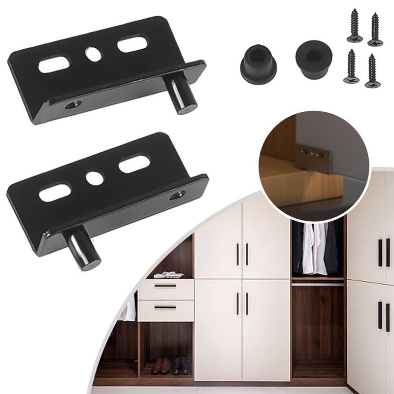Silvery 8Pcs Iron Hinge Set For Wooden Doors Furniture With Screws - Image 4