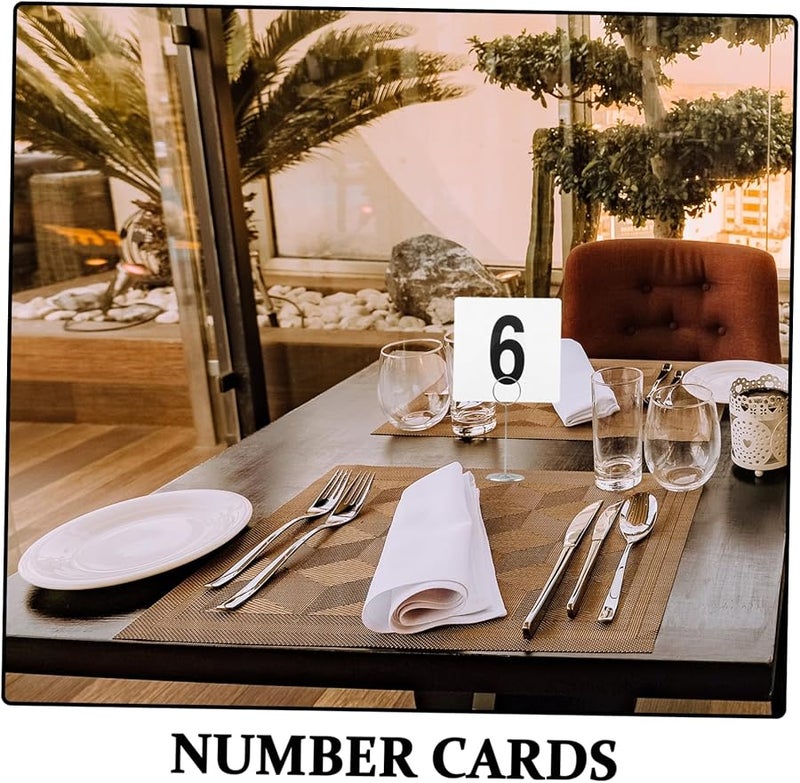 Unomor 50 قطعة بطاقات أرقام الطاولات البلاستيكية لحفلات الزفاف والفعاليات والمطاعم سهلة التركيب - Image 4