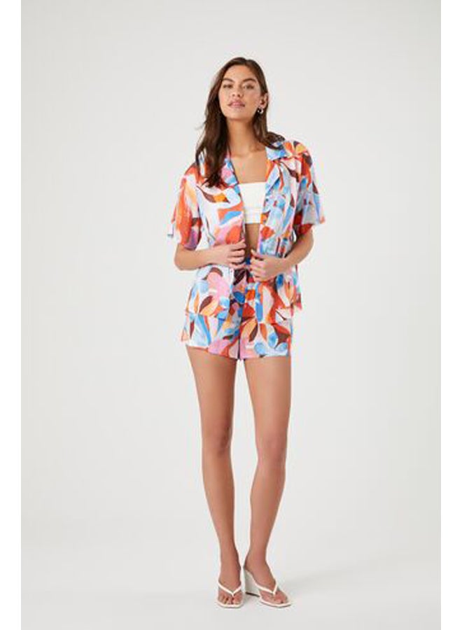 FOREVER 21 Oversized Abstract Floral Print Shirt - Image 4