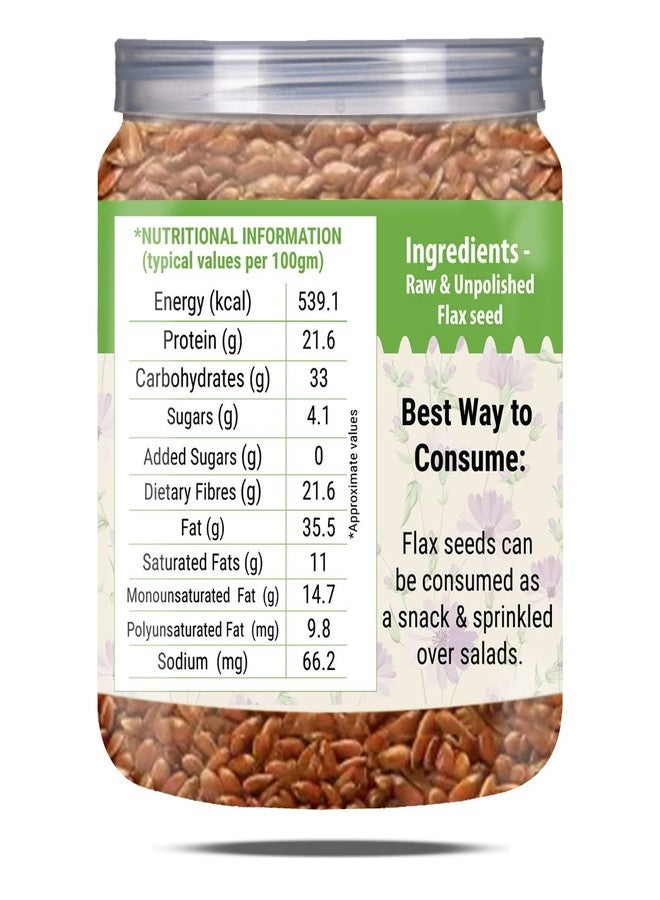 Brew Lab Healty Unpolished Flax Seed (Alsi Seed) | Good For Heart Rich Source Of Fibre Brown Flax Seeds (250 grams) - Image 2