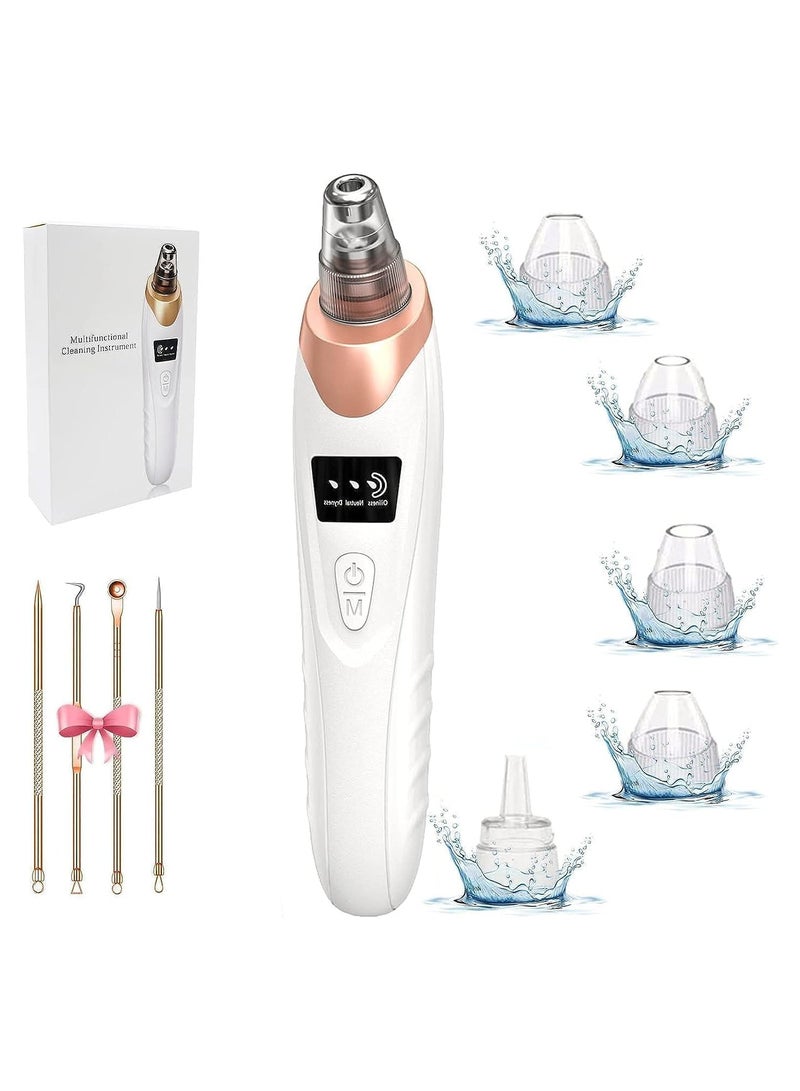 أحدث جهاز لإزالة الرؤوس السوداء، جهاز شفط مسام الوجه المطور، 5 قوة شفط، 5 مجسات، مجموعة شفط الرؤوس السوداء القابلة لإعادة الشحن عبر USB، أداة كهربائية لاستخراج حب الشباب للنساء والرجال - Image 1