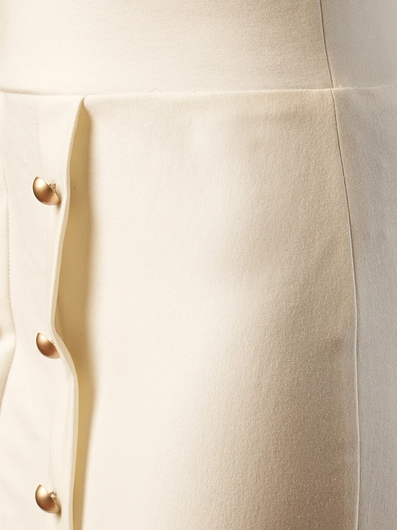 globus Women Fancy Button Detail Mid-Rise Mini Pencil Party Skirt