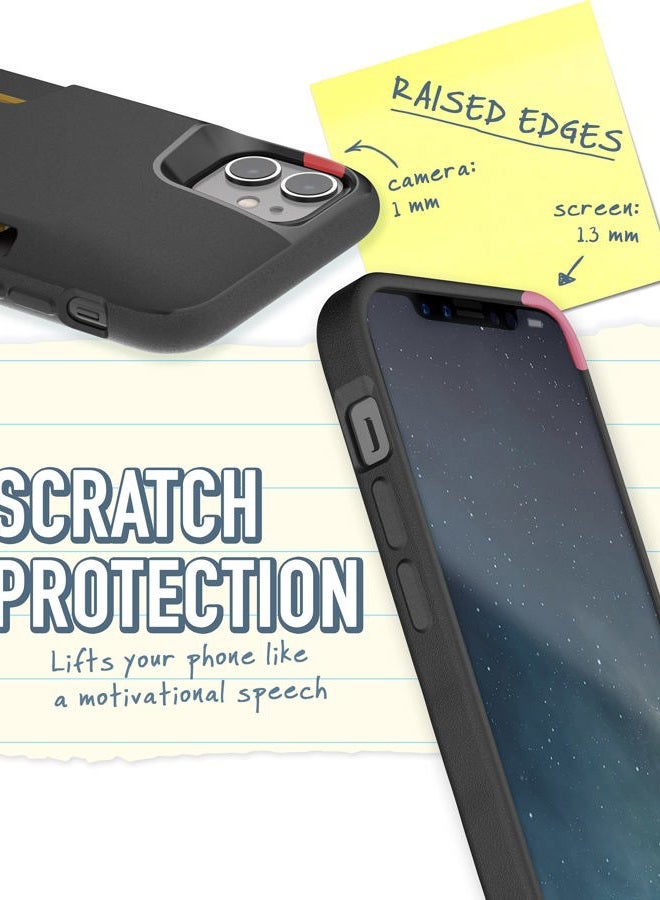 Smartish iPhone 11 Wallet Case - Wallet Slayer Vol. 1 [Slim + Protective] Credit Card Holder - Drop Tested Hidden Card Slot Cover Compatible with Apple iPhone 11 - Black Tie Affair - Image 5