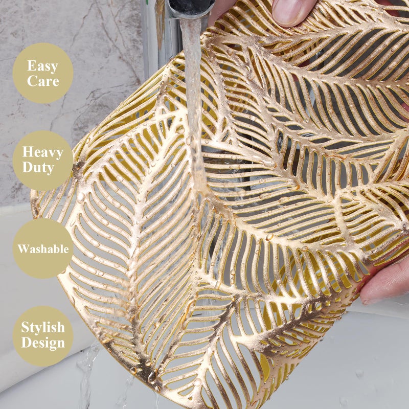 U'Artlines Octagonal Placemats Hollow Out Mats Vinyl Non-Slip Heat Insulation Kitchen Table Mats(Octagonal Gold, 6pcs) - Image 3