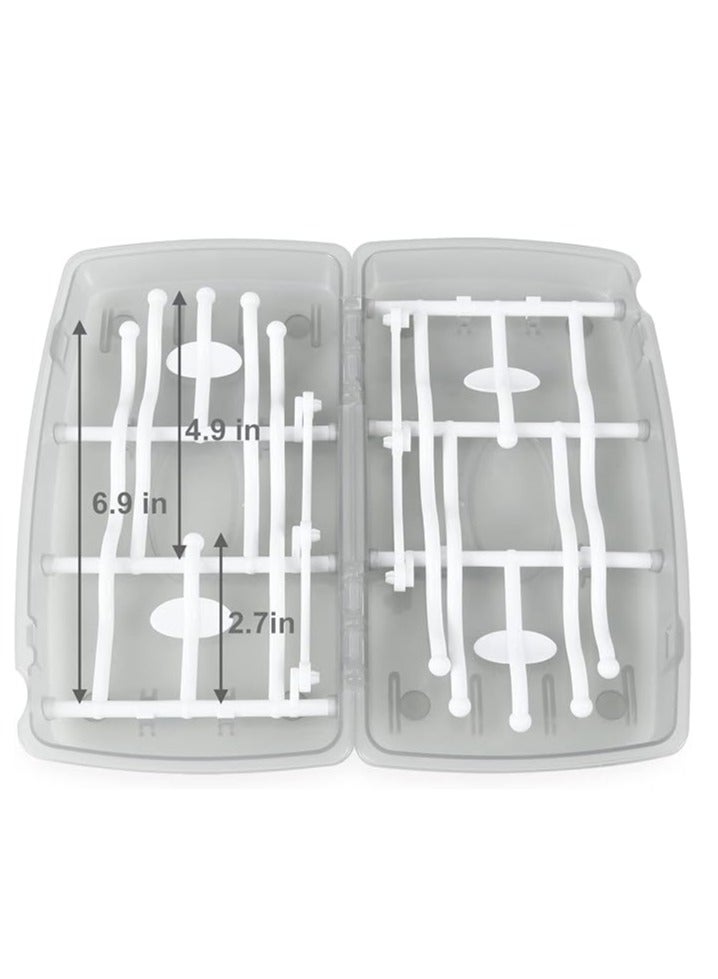 Foldable and Portable Bottle Drying Rack, Travel Bottle Drying Rack, Upright Vertical Collapsible, Water Bottle Drying Rack, Dryer Rack for Baby Bottles Accessories, Holds Up to 12 bottles or cups (White)  - Image 3