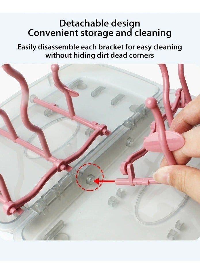 Foldable and Portable Bottle Drying Rack, Travel Bottle Drying Rack, Upright Vertical Collapsible, Water Bottle Drying Rack, Dryer Rack for Baby Bottles Accessories, Holds Up to 12 bottles or cups (White)  - Image 4