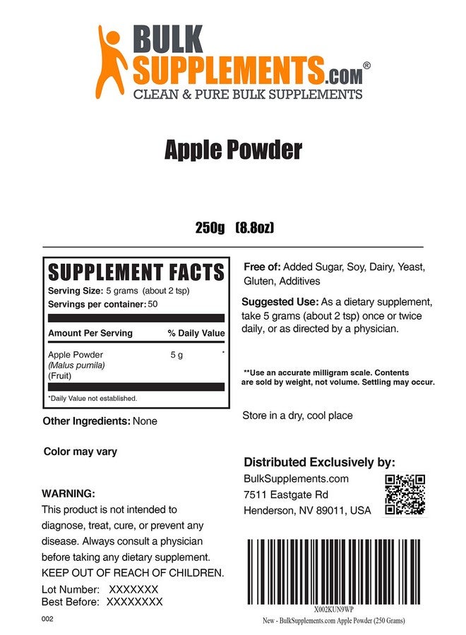 BULKSUPPLEMENTS.COM Apple Powder Fiber Powder Smoothie Powder Soluble Fiber Supplements Fruit Powder High Fiber Supplement Powder Flavoring Powder (250 Grams 8.8 Oz) - Image 3