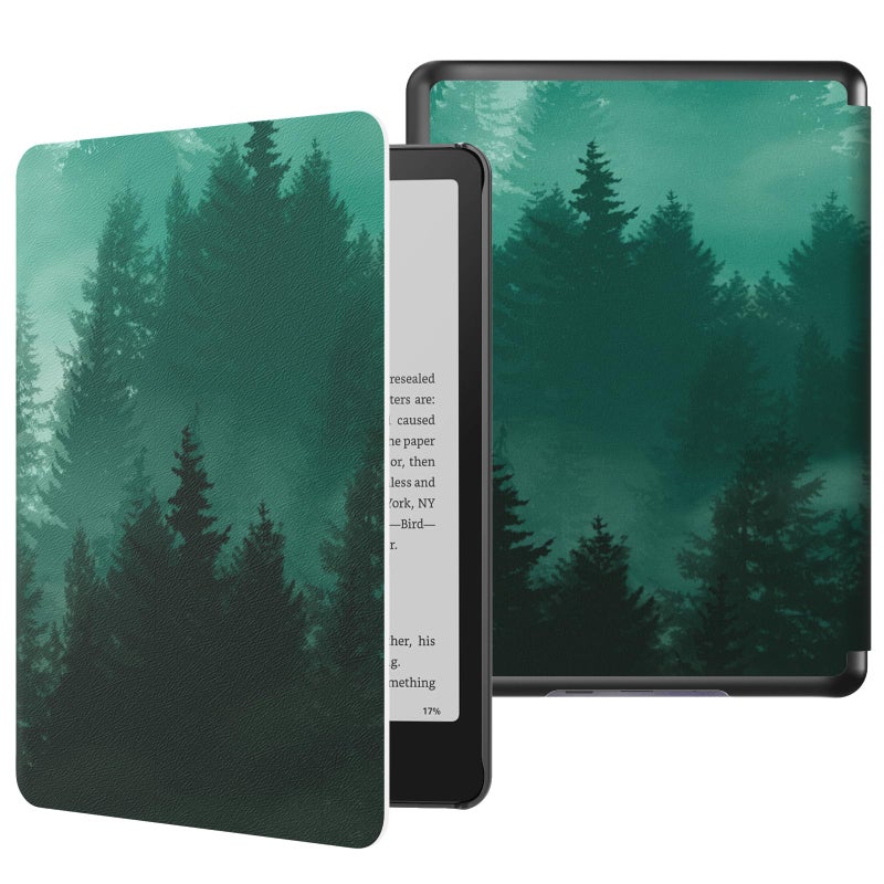 MoKo Case for Allnew 7 Kindle Paperwhite 12th Gen 2024Kindle Colorsoft Signature Edition 2024 Lightweight PU Protective Shell Cover with Auto WakeSleep for Kindle Paperwhite 2024 Green Forest - Image 2