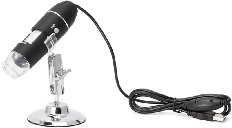 USB Digital Microscope Camera 1600X with Metal Stand 8LED Magnifier Slide Preparation Kit - Image 1