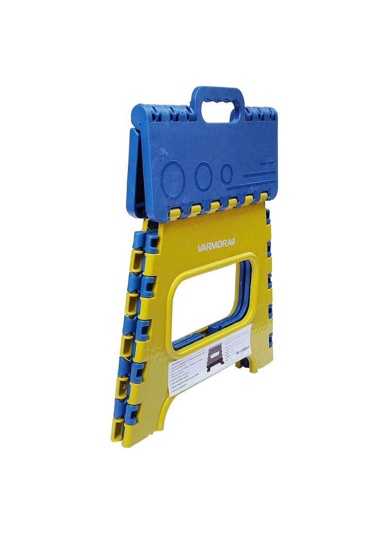 Varmora Varmora Plastic Super Strong Folding Step Stool for Adults and Kids Kitchen Stepping Stools Garden Step StoolOffice StoolKitchen Stool Folding Stool Small Blue  - Image 3