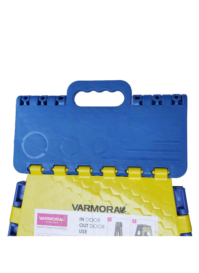 Varmora Varmora Plastic Super Strong Folding Step Stool for Adults and Kids Kitchen Stepping Stools Garden Step StoolOffice StoolKitchen Stool Folding Stool Small Blue  - Image 5