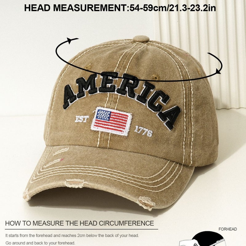 Men'S And Women'S Baseball Cap Fashion America American Flag 1776 Cap Retro Sunshade Leisure - Image 4