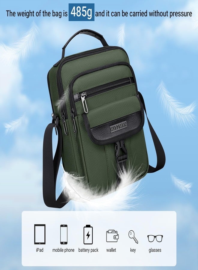WITZMAN Crossbody Bags for Men Travel Shoulder Bag Lightweight Man Purse Small Casual Messenger Bag for Work Travelingï¼ˆB699 Army Greenï¼‰ - Image 5