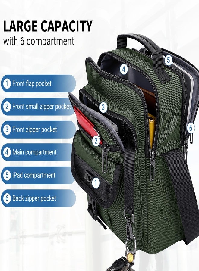 WITZMAN Crossbody Bags for Men Travel Shoulder Bag Lightweight Man Purse Small Casual Messenger Bag for Work Travelingï¼ˆB699 Army Greenï¼‰ - Image 3