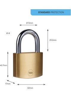 Yale Brass Padlock 50 mm Two Way Silver - White 1 Piece  - Image 2