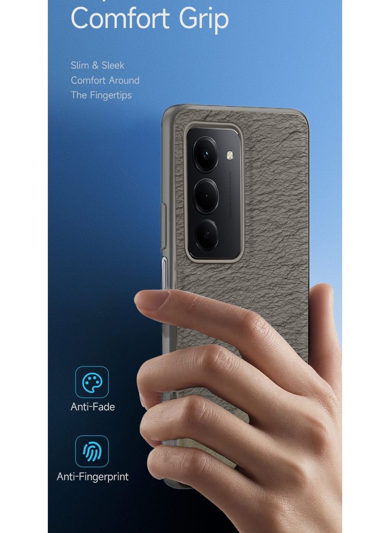 دبليو تيك غطاء هاتف شاومي ريدمي 15 5G 2025 فخم من الجلد الصناعي مقاوم للصدمات ومطاطي ناعم (MCFLSN) - رمادي - Image 2