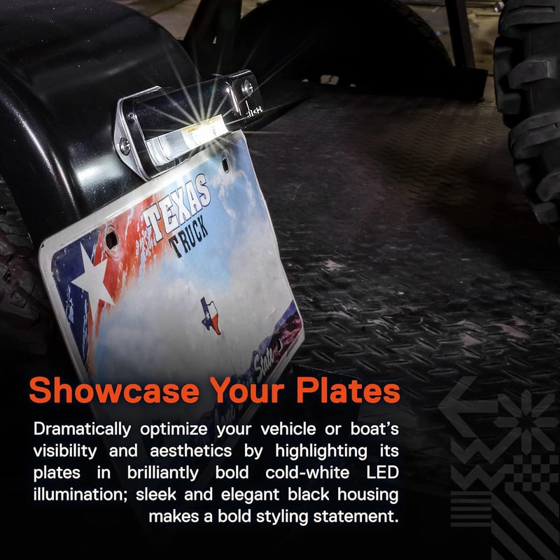 ONLINE LED STORE LED Trailer License Plate Lights with Bracket - SAE/DOT Certified, Waterproof, Heavy Duty for Trailers, RVs, Trucks & Boats - Black - Image 2