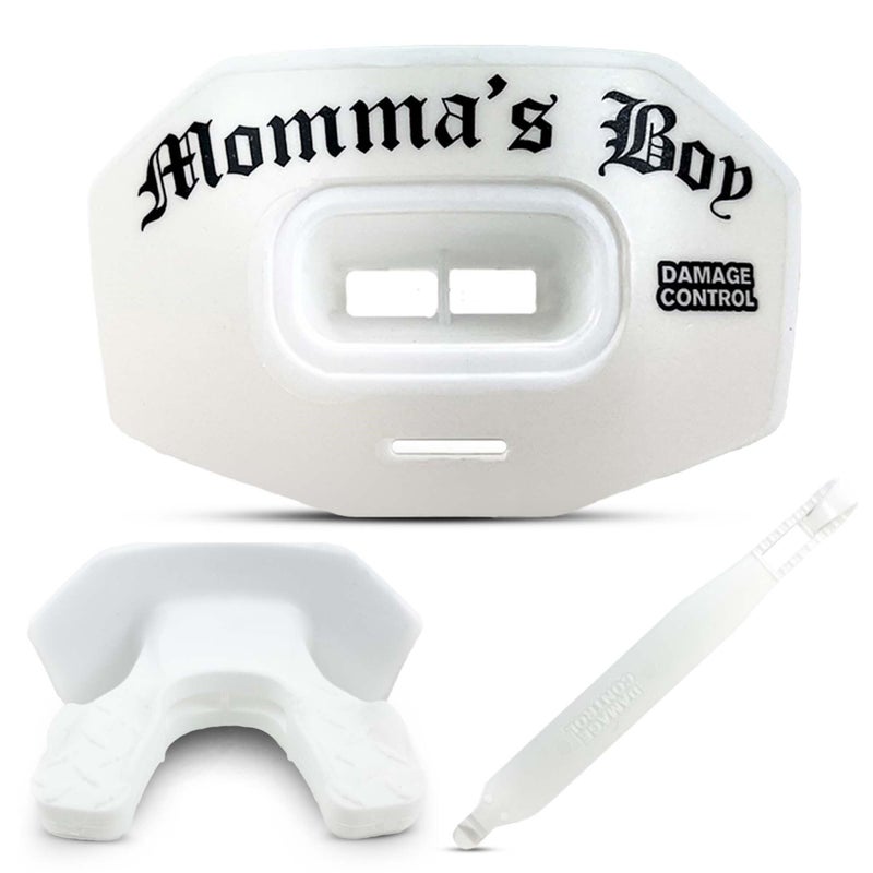 DAMAGE CONTROL Youth Football Mouth Guard Breathable No Boil Mouthpiece Protects Lips Teeth Works with Braces Includes Helmet Strap Sports Gear Accessories Mommas Boy - Image 2
