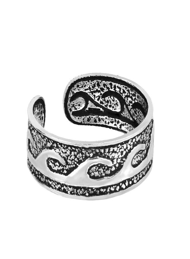 ايرافيدا خاتم أنيق من الفضة الإسترليني بتصميم موجة أمواج المحيط من إيرافيدا | خاتم فضي أنيق قابل للتعديل للنساء | مجوهرات من الفضة الإسترليني مستوحاة من المحيط - Image 2